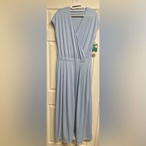 Halara V-Neck Short Sleeve - Side Pocket Wide Leg Flowy Waffle Casual Jumpsuit